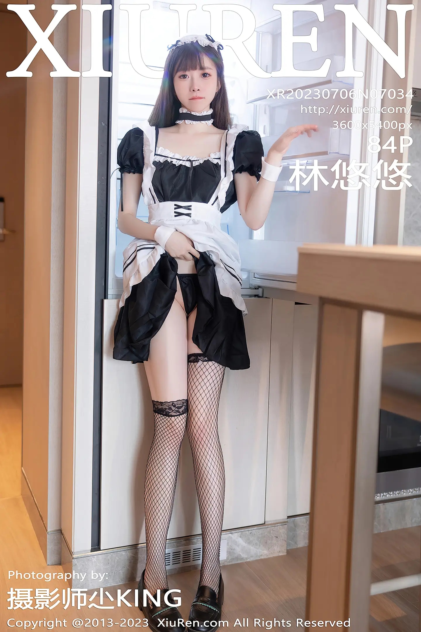 [XiuRen秀人网]No.7034_模特林悠悠性感黑色女仆服饰配黑色网格袜秀曼妙身姿诱惑写真84P-秀人网 - XiuRen.Xyz